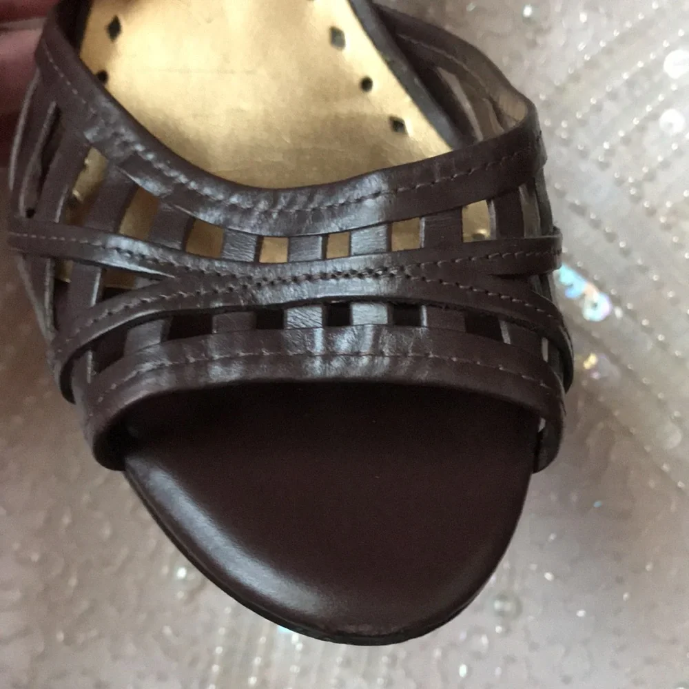 BCBG sexy high heel brown sandals size 9